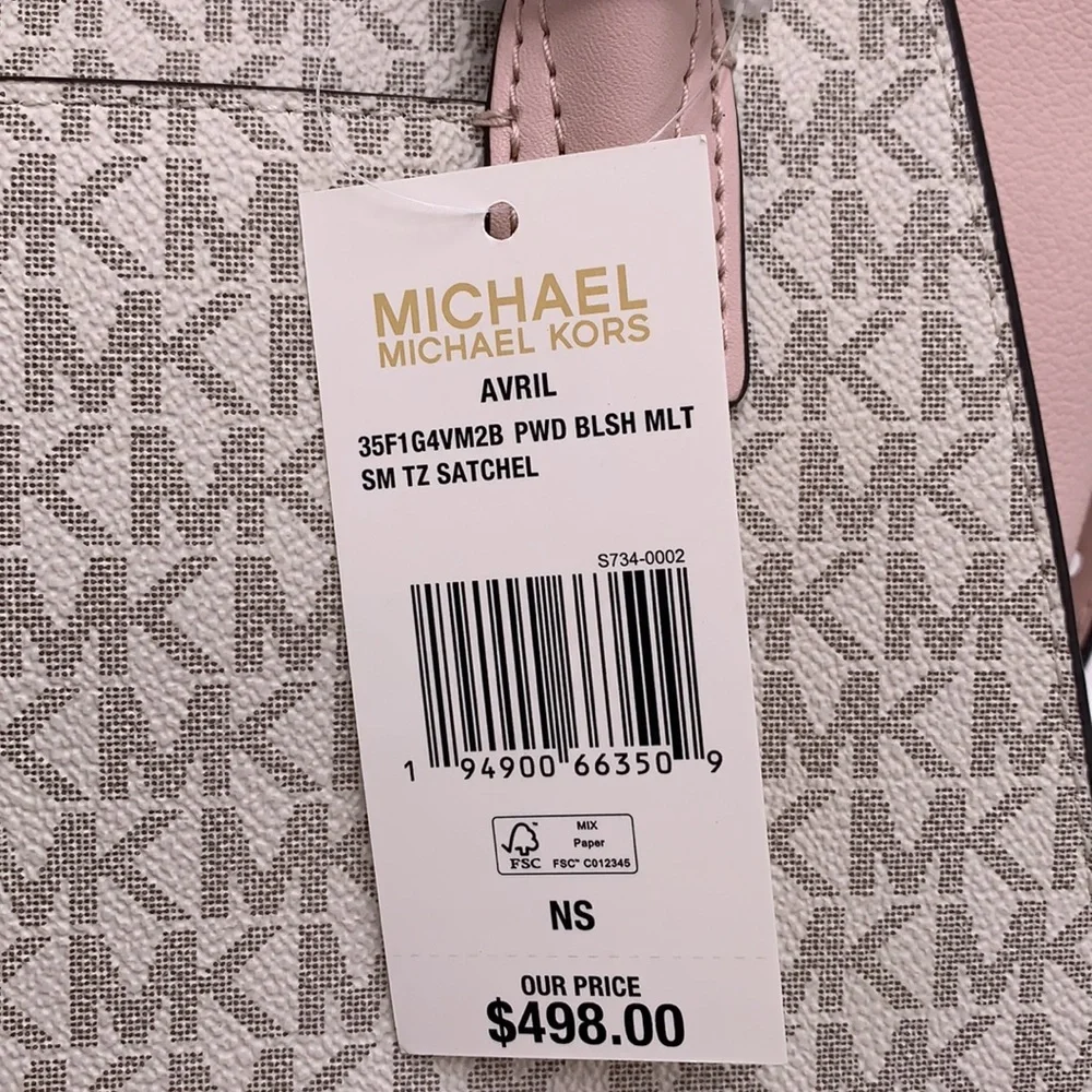 MICHAEL KORS
Avril Small Logo Top-Zip Satchel Powder Blush Multi signature color - Picture 16 of 16